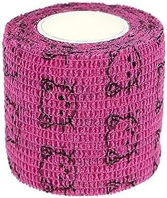 Self Adhesive Bandage Wrap Animal Cohesive Bandage Self Adherent Wrap First Aid Tape for Dogs Cats Horses Birds & Wrist Healing Ankle Sprain (2 Inch Heart 6 Rolls)