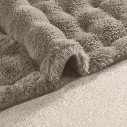 Modern Threads Water-Resistant Faux Rabbit Fur Pet Blanket for Dogs & Cats – Ultra-Soft Couch, Bed & Crate Protector, 40x50 Brown