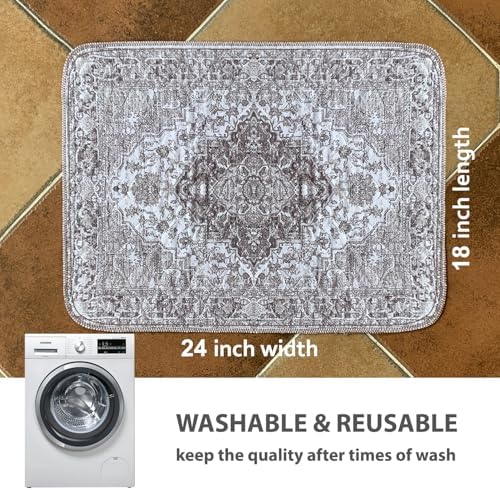 nunubaby Washable Pee Pads for Dogs, Stylish, Non-Slip and Leak-Proof Pee Pads. Reusable Potty Pads for Dogs for Crates and Floors.(Brown/Geo,18" x24" )
