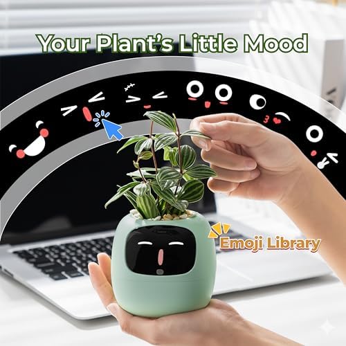 PLANTSIO Smart Pet Planter APP AI Robot Garden Flower Pot Gift, Green