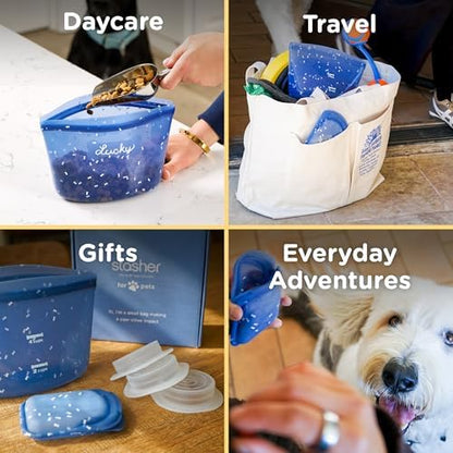 Stasher Dog Reusable Silicone Food Storage Essentials, 5 Piece Starter Kit