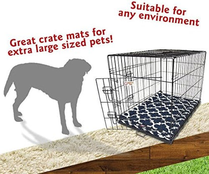 48" Trellis Navy Blue Crate Dog Bed Mat By Majestic Pet Products