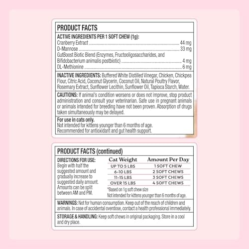 WellJoy Urinary Cat Supplement + D-Mannose, Cranberry, GutBoost, 90ct