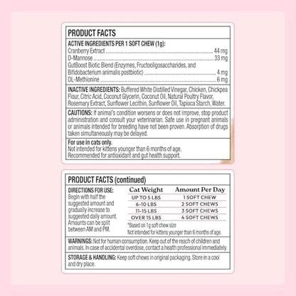 WellJoy Urinary Cat Supplement + D-Mannose, Cranberry, GutBoost, 90ct