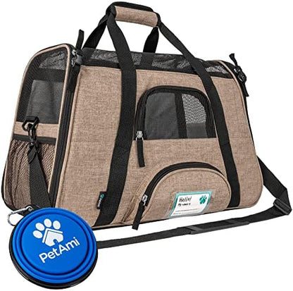 PetAmi Airline Approved Pet Carrier Cats & Small Dogs, Large Heather Taupe