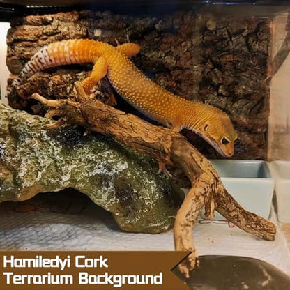 Cork Terrarium Background 11.8x7.9in 8PCS Natural Reptile Cork Bark Flats Terrarium Board Bearded Dragon Climbing Wall Mat Tank Accessories Decor for Lizard Chamelon Snake Turtle Spider Crested Gecko