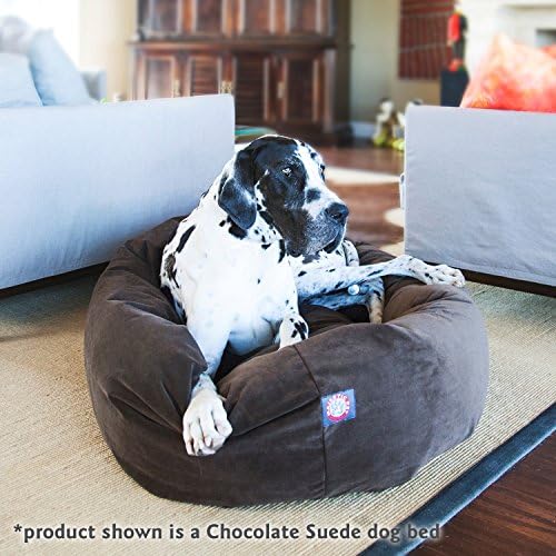 Majestic Pet Suede Calming Dog Bed, 40 Inch Large, Round, Washable, Navy