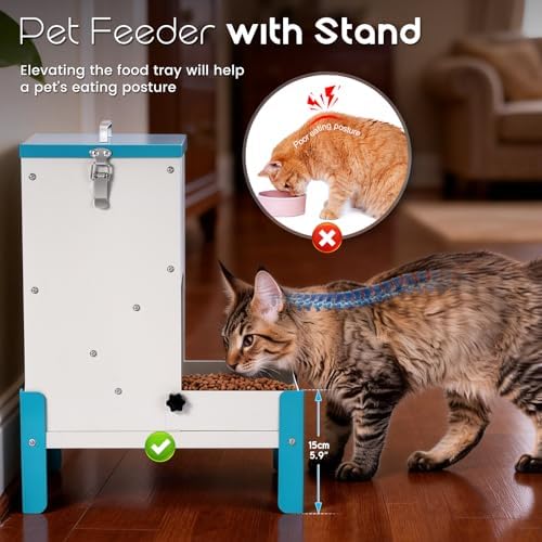 Automatic Dog Feeder 10L Gravity Cat Feeder with Elevated Stand