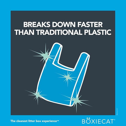 Boxie Cat Litter 16 Lb Clumping Clay + Cleanup Bundle - Boxiecat Premium Clumping Clay Cat Litter - Gently Scented Formula | Boxiecat Scoop & Tie Cat Litter Waste Bags