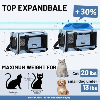Cat Carrier Top-Expandable 18x11x11, United Delta American Airline Approved