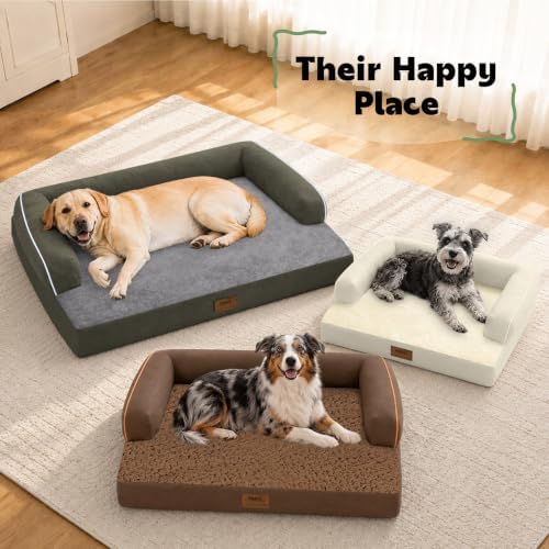 MEKIY Orthopedic Waterproof Dog Bed Pet Couch with Bolster for Medium Dogs