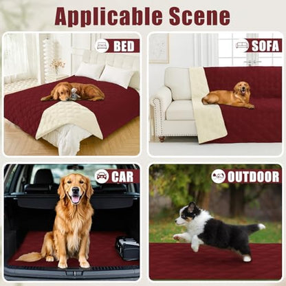 Smiry Waterproof Dog Bed Cover, Reversible Pet Blanket for Sofa Couch