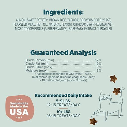 Shameless Pets Crunchy Cat-Treats - Kitty-Treats for Cats with Skin & Coat Support, Natural Ingredients KittenTreats with Real Salmon, Healthy Flavored Feline Snacks - Yam Good Salmon, (Pack of 2)