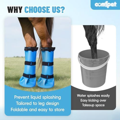 1 Pair Extra-Large Horse Soaking Boots, Horse Soaker Hooves with EVA Pad