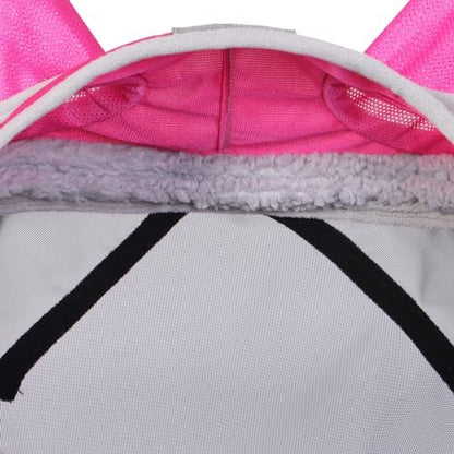 Harrison Howard CareMaster Pro Luminous Horse Fly Mask Standard with Ears UV Protection for Horse Flamingo M Cob
