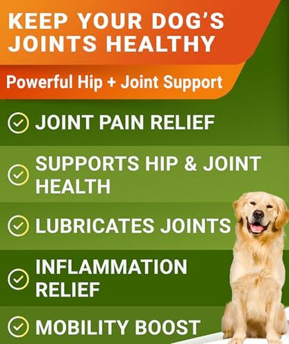 STRELLALAB Advanced Glucosamine for Dogs, Chondroitin & MSM Hip Joint Chews