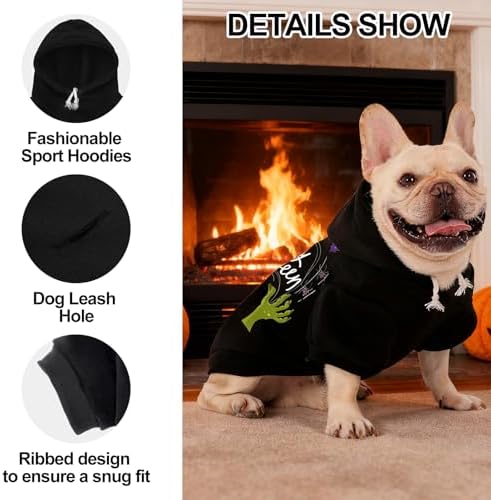 EXPAWLORER Dog Hoodies for Small Medium Large Dogs,Halloween Theme Black M