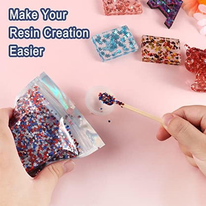 Renfio USA Glitter,1.75 Oz/50g USA Accessories,Star Confetti for Resin