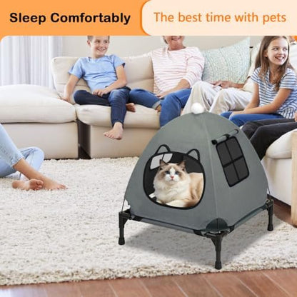 Anti-Anxiety Open Elevated Pet Hammock Bed Tent House - Quick Setup