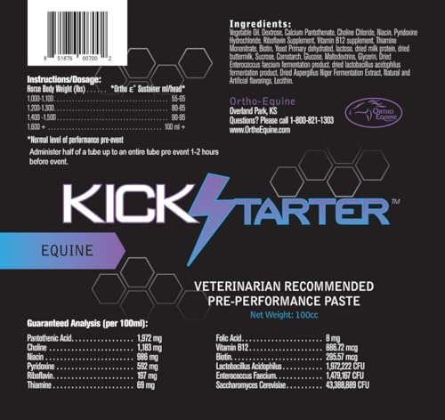 Kick Starter B-Vitamin Pre-Performance Paste, Horses, 100ml