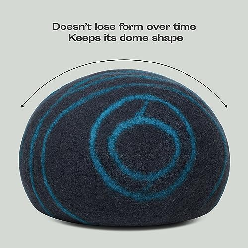 MEOWFIA Cat Cave - Merino Wool Bed for Indoor Cats (Back Aqua, Large)