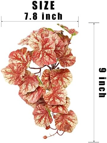 2Pack Pink Reptile Plants, Fake Heuchera Terrarium Hanging Suction