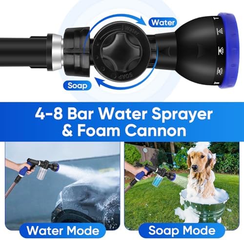Pet Bathing Sprayer Kit,10 Spray Patterns, Adjustable Hose Wash Sprayer