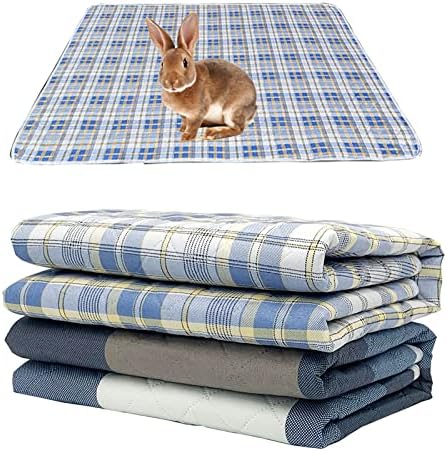 Rabbit Cage Liners, Guinea Pig Bedding Pads Bunny Cage mats Waterproof Reusable Washable Small Animals Cage Liner (2Pcs) (Large Size)