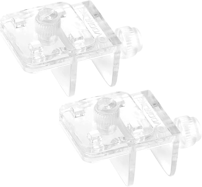 2 Pieces Fish Tank Screen Net Holder Clamp Anti-Jump Net Mounting Clip Multifunctional Transparent Acrylic Clamps Fish Tank Glass Cover Clips