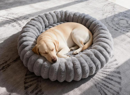 Donut Dog Beds Medium Large Size Dog Washable Pet Bed,31in Grey