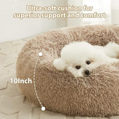 WNPETHOME Large Round Calming Dog Bed Cat Bed for Comfy Sleep
