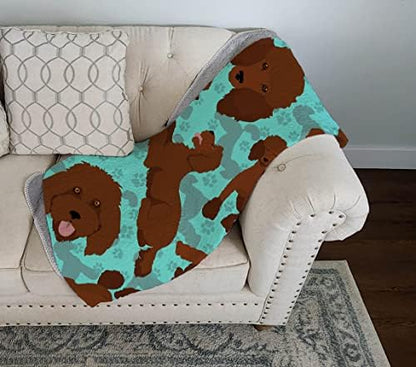 Caroline's Treasures MLM1030LQB Chocolate Standard Poodle Quilted Blanket 50x60 Artwork Pattern Quilted Throw Blanket for Bed, Couch, Sofa, Soft and Lightweight