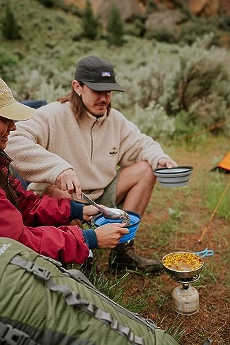 Stansport Collapsible Silicon Travel Bowls - 2 Pack, Grey and Blue, Large