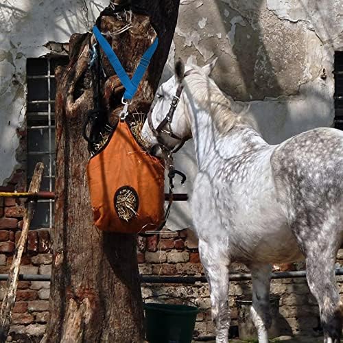 Rosemarie Horse Bucket Strap Hangers,Horse Suppliers Adjustable Nylon Straps up to 700 lbs for Hay Nets, Water Buckets,Hanging-Pratical and Easy Use(4 Pack) (Blue)