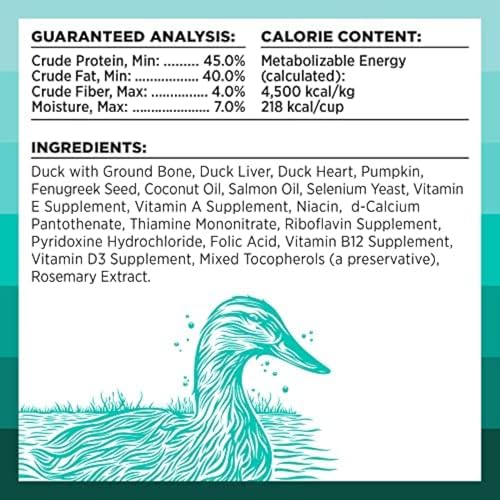 BIXBI Liberty Freeze-Dried Dog Food Topper & Treats, Duck – 95% Meat & Organs, No Refrigeration – USA Made, 4.5 oz