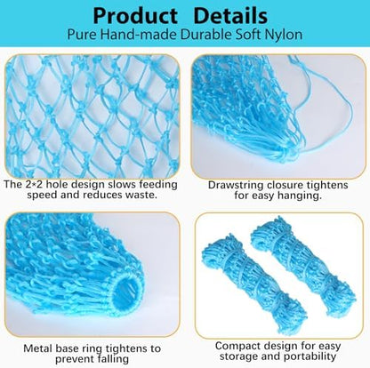 2 Pcs Hay Nets for Horses Slow Feed,40'' Horses Hay Nets,Blue