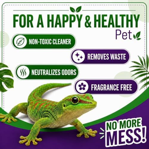 Absolutely Clean Amazing Reptile & Amphibian Terrarium Cleaner and Deodorizer - Just Spray/Wipe - Safely & Easily Removes Reptile & Amphibian Messes - USA Made (32oz Spray Bottle - Save 25%)