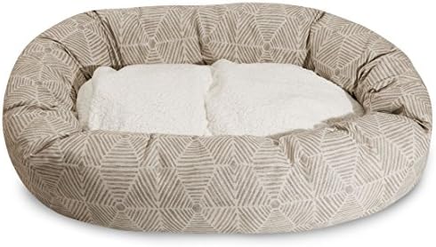Majestic Pet 40" Charlie Beige Metallic Sherpa Bagel Bed
