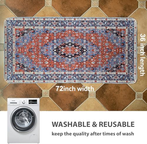 nunubaby Washable Pee Pads for Dogs, Stylish, Non-Slip and Leak-Proof Pee Pads. Reusable Potty Pads for Dogs for Crates and Floors.(Red/Floral,36" x72" )