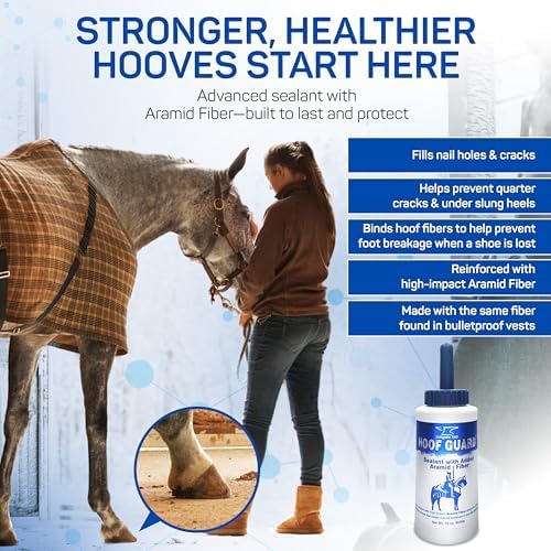 Hoof Guard Sealant for Horses, Fiber-Fortified Aramid Hoof Protector, 16 oz
