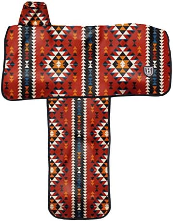 Harrison Howard Sturdy Waterproof Western Saddle Cover with Stylish Prints that Stand Out Keep Your Saddle in Pristine Condition Perfect for Showing or Riding Events-Classic Indian Red
