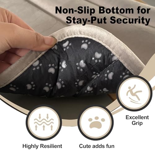 pobopobo Dog Crate Pad, Ultra Soft & Anti-Slip Kennel Mat, Secure Fit for Metal Crates & Dog Cages, Washable Cozy Bed for Small Medium Large Dogs (Light Brown, XS(18"*12"*1.5"))
