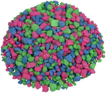 GloFish Aquarium Gravel, Pink/Green/Blue Mix, Complements GloFish Tanks, 5 Pounds