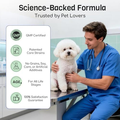 Probiotics for Dogs, 10B CFU, Digestive Health, 180 Chews