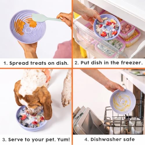 Wobbowl - Silicone Dog Freezer Bowl - Slow Feeder Bowl & Lick Mat (Almond)