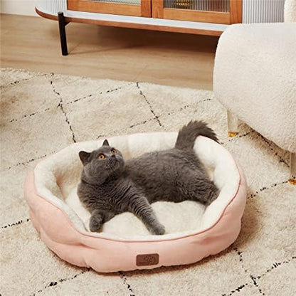 Bedsure Small Dog Bed Washable,Round Cat Beds for Indoor Cats,25in