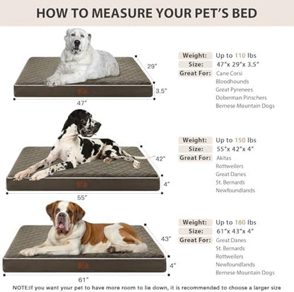 WNPETHOME Orthopedic Giant Human Dog Beds for Adult & Dog Cozy Sleep