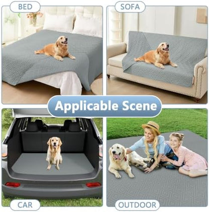 hyha Waterproof Reversible Dog Blanket, Pet Blanket for Sofa Couch