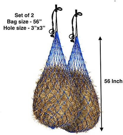 Majestic Ally Hay Net, Set of 2, Length - 54”, Holes 3"x3" for Horses