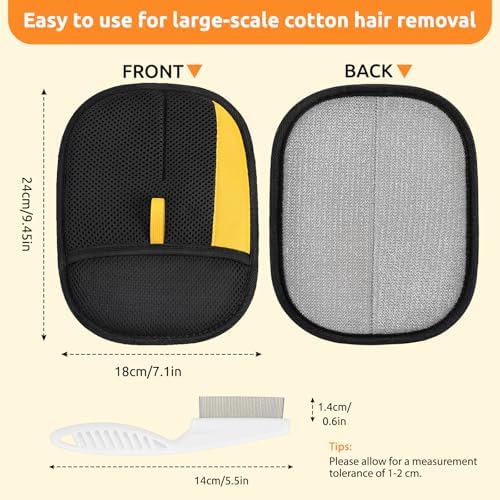 SAWMONG Pet Hair Removal Glove, 2Pcs Cat & Dog Reusable Pet Hair Remover Gloves New Upgrade, Grooming Pet Hair Remover Tool, Alternative to Lint Rollers